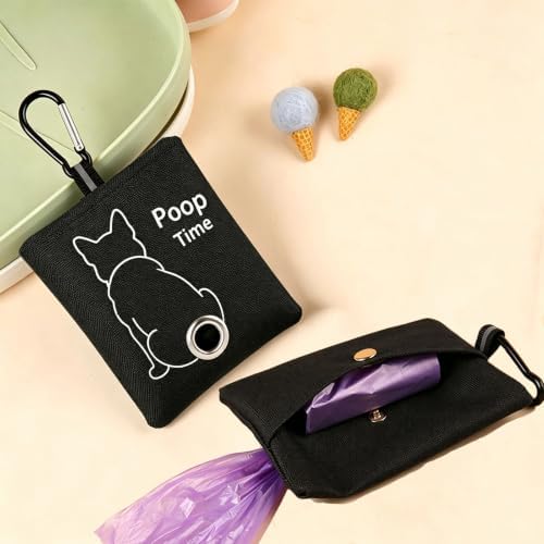 Black Leash Bag Holder Dog Poop Bag Holder with Clip (Black) - Image 5