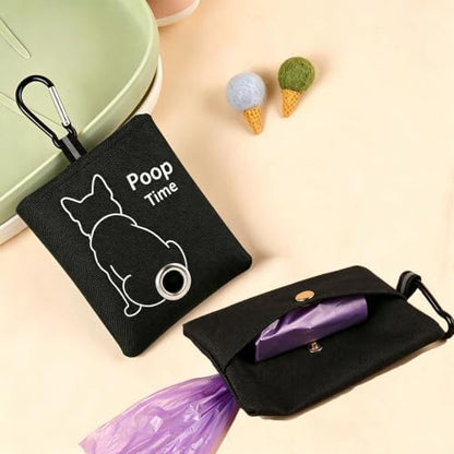 Black Leash Bag Holder Dog Poop Bag Holder with Clip (Black) - Image 5