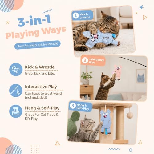 Cat Toys for Indoor Cats, 2 PCS 8000mg A+Natural Catnip Silvervine Crinkle - Image 4