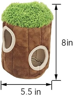 Glow Pups Hide and Seek Dog Toy, Interactive Burrow Dog Toy with Squeaker, Plush Sloth in Tree Trunk, Promotes Mental Stimulation, Easy to Clean, Small 8 x 5.5 inches, Brown (Small Sloth Tree)