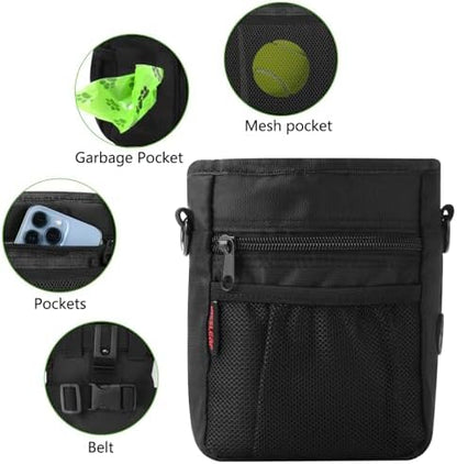kissleaf Dog Treat Pouch, Magnetic Closure, Dog Clicker- Black - Image 3