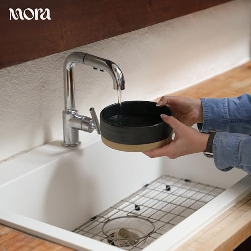 Mora Ceramic Pet Bowl Size Medium - Food/Water Dish for Large Puppies, Cats, Retrievers, Medium Sized Dogs, ect. 28oz or 4 Cups - Basic Bowls for Your Dog or Cat, Mix and Match for a Set - Liquorice - Image 5