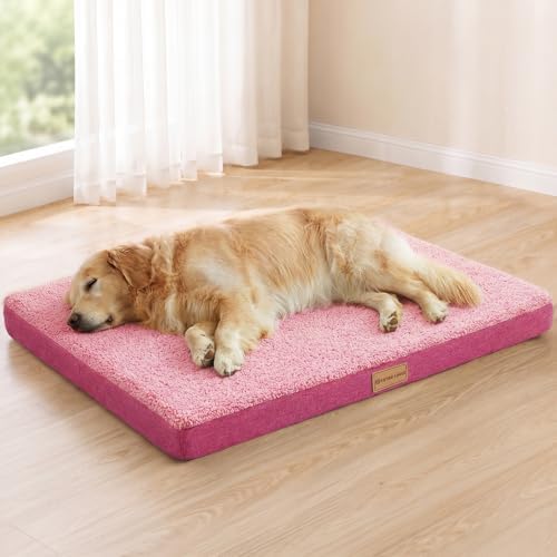 Patas Lague Orthopedic Large Dog Bed Washable Pet Sofa Mat 56''X40'' Pink by PatasLague