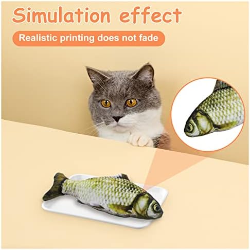 Andiker Cat Interactive Toys (3Pcs), Cotton Filled Catnip Fish-Shaped Toys for Indoor Cats, Cat Toy Set for All Breed Sizes - Image 4