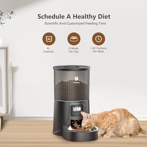 PETULTRA Automatic Cat Feeder: 4L Timed Cats Food Dispenser Programmable - Image 3