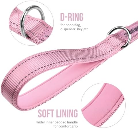 OneTigris No-Pull Dog Leash with Handle for Medium Large Dogs (Pink, 4FT) - Image 6