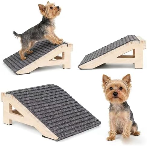 Wood Dog Ramp Stairs for Outdoor, Low Angle Dog Ramp for Stairs by Unknown