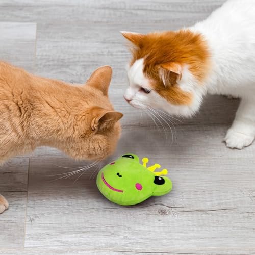 Andiker Cat Catnip Toys, 3Pcs Cat Interactive Toys for Indoor Cats, Soft Plush Kitten Chew Toys with Crinkle Paper for Relieve Stress, Reduce Boredom, Teething (Frog) - Image 6