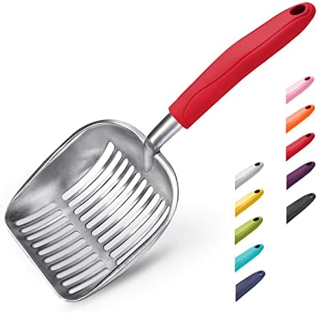 WePet Cat Litter Scoop, Aluminum Alloy Sifter, Kitty Metal Scooper, Deep Shovel, Long Handle, Poop Sifting, Kitten Pooper Lifter, Durable, Heavy Duty, for Litter Box by WePet