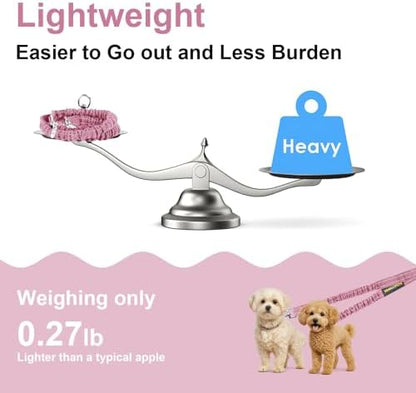 MingXpet 2 Dog Leash, Dog Leash for 2 Dogs, 360° Swivel No Tangle Double Walking Training Leashes for Large Dogs that Pull, Comfortable Shock Absorbing Reflective Bungee, Pink - Image 6