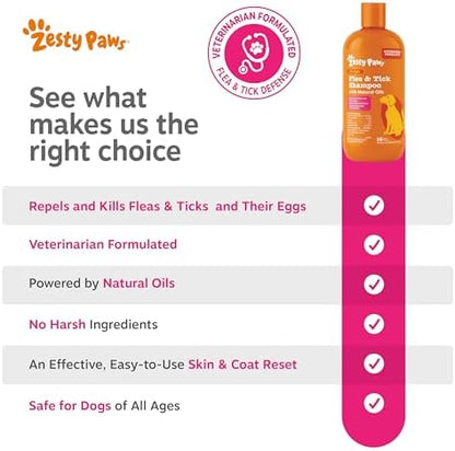 Zesty Paws Flea and Tick Shampoo for Dogs - Kills Fleas, Ticks & Eggs, 16oz - Image 6