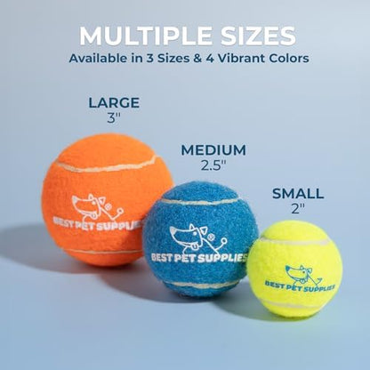 Best Pet Supplies Interactive Squeaky Dog Chew Toy, Ideal Dog Toys for Chewers, Small, Medium & Large Dogs, and Fetch Lovers - Tennis (Assorted Color), Small (Pack of 4) - Image 6