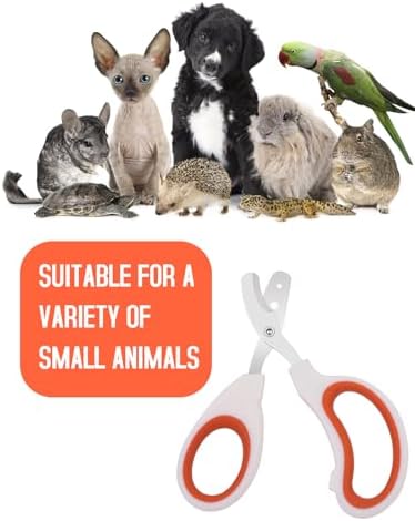 Stainless Steel Bearded Dragon Nail Clippers,Lizard Nail Clippers,Bearded Dragon Supplies,Bearded Dragon Nail Scissors for Small Reptiles,Turtle,Chameleon,Iguana，Hedgehog（Orange） - Image 5