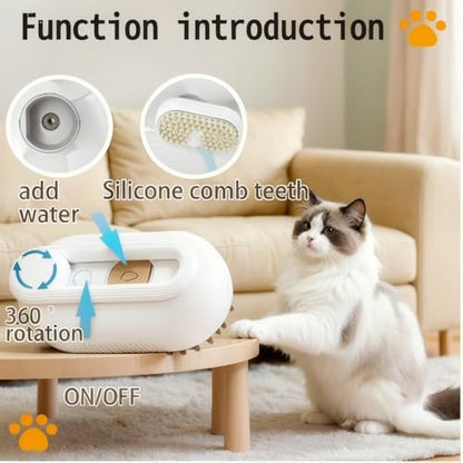 4 in 1 Cat steam brush, USB-Powered Pet for Dogs & Cats | Instant Fog Deshedding Tool, Reduces Shedding & Flyaway Hair | Gentle Grooming Brush for Dog & Cat Hair Loss Control (Beige) - Image 2