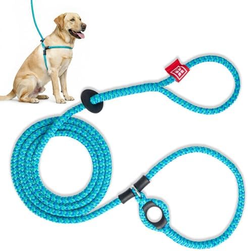Harness Lead No Pull Dog Harness and Leash Set, Anti Pull Dog Harness for All Breeds and Sizes, One-Piece Cushioned Rope Design Safely Prevents Escaping and Pulling (Medium/Large, Blue/Multi) by HarnessLead