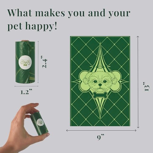 Thick Dog Poop Bags Rolls, Leak-Resistant Pet Waste Bags, 120 Count (8 Rolls), 9x13 in Large, Lavender Scented, Fits Most Dispensers, Green - Image 4