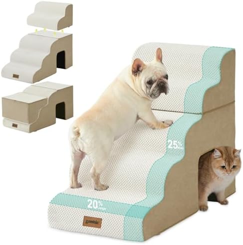 ZOMISIA Dog Ramp for Large Dogs with Tunnel, 24" H 5 Steps for High Bed by Zomisia