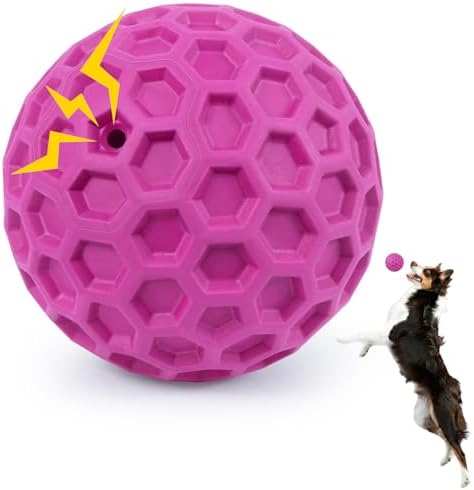 DISSKNIC Indestructible Squeaky Dog Balls, Dog Toys for Aggressive Chewers Large Breed for Relieving Anxiety, Tough Dog Chew Toys Balls for Aggressive Chewers, Outdoor Squeaky Cognitive Dog Toys by DISSKNIC