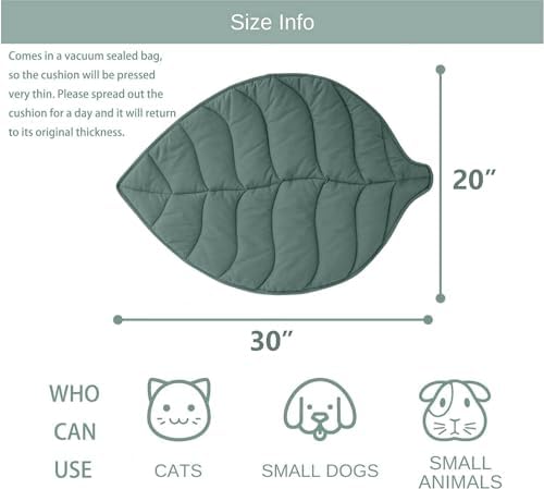 Letalong 30 X 20 Inch Leaf Shaped Cotton Cat Bed Pad, Warming Cat Mat, Pet Warming Pad for Cats, Warmer Mat for Feral and Indoor Cats, 2025 Enlarged and Thickened Leaf Beds - Image 2