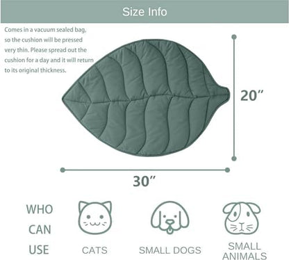 Letalong 30 X 20 Inch Leaf Shaped Cotton Cat Bed Pad, Warming Cat Mat, Pet Warming Pad for Cats, Warmer Mat for Feral and Indoor Cats, 2025 Enlarged and Thickened Leaf Beds - Image 2