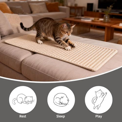 FHTONGE 39.4x15.8 Thickened Cat Wall Climbing Carpet with 16 Fixed Nails - Image 7