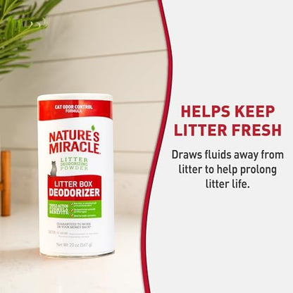Nature's Miracle Litter Box Deodorizer Powder, Cat Odor Control | Unscented | 20 Ounces | Pack of 6 - Image 7