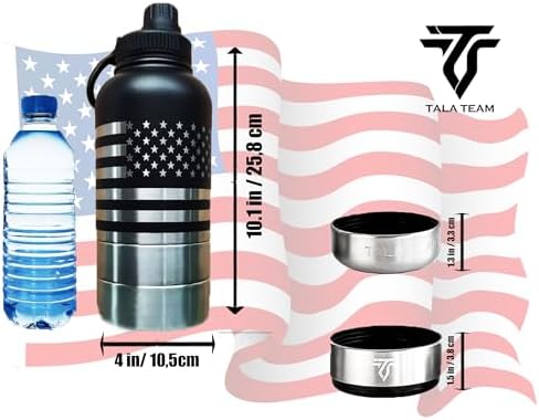 Insulated Dog Water Bottle Portable (32oz) - Dog Travel Water Bottle with a Hook for Hiking & 2 Bowls Attached. Pet Travel Accessories, Puppy Essentials, Portable Pet Dispenser. - Image 3
