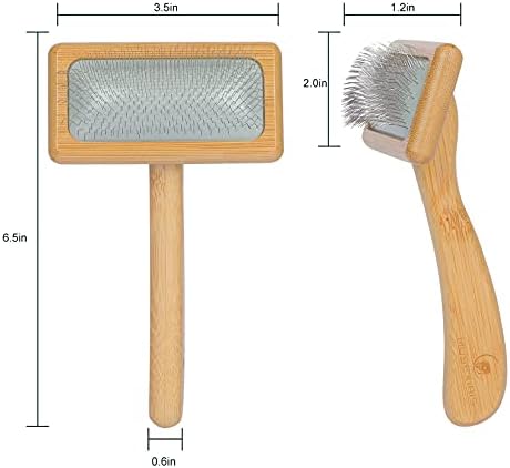 Muse&Iris Dog & Cat brush, Pet Slicker Brush with Bamboo Handle for Large Medium & Short Hair Elegant Grooming Comb for Removing Shedding, Tangles and Dirt - Image 3