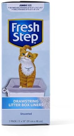Fresh Step Drawstring Cat Litter Box Liners,Unscented, 3 ft x 19 in, 7 Ct - Image 2
