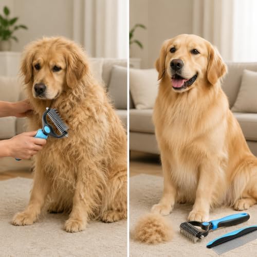 Blue Pet Grooming Kit, Dematting&Finishing Comb,Long-Hair Dog&Cat - Image 5