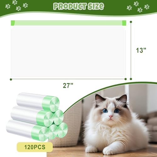120 Count 27" x 13" Cat Litter Bags - Compatible with Neakasa and PetPivot Self Cleaning Cat Litter Box, Extra Thick Heavy Duty Cat Litter Box Liners - Image 2