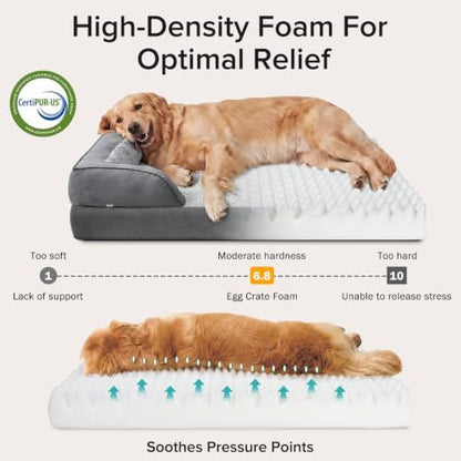 INVENHO L Plus Orthopedic Dog Bed for Large Dogs, Washable Dog Sofa with Egg-Crate Foam, Waterproof Lining and Non-Skid Bottom - Image 2