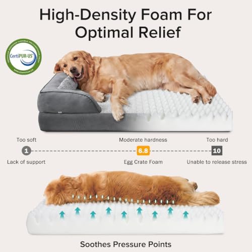 INVENHO L Plus Orthopedic Dog Bed for Large Dogs, Washable Dog Sofa with Egg-Crate Foam, Waterproof Lining and Non-Skid Bottom - Image 2