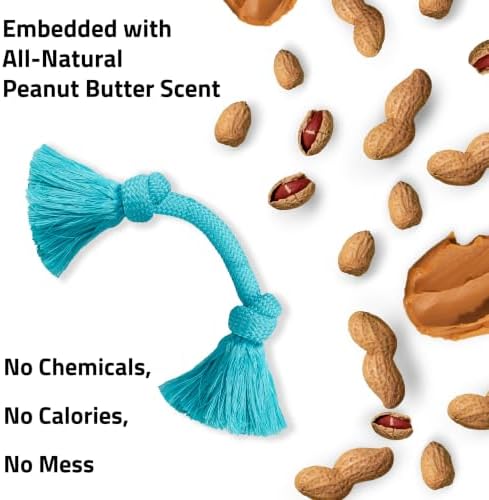 Playology Tug Rope Dog Toys for Medium Dogs - Medium, Peanut Butter Scent - Image 4