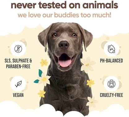 Vanilla & Shea Butter Dog Shampoo by Buddycare | Moisturising Shampoo for Dogs | Vanilla & Shea Butter Scented | with Aloe Vera and Pro Vitamin B5 (50.72oz) - Image 5