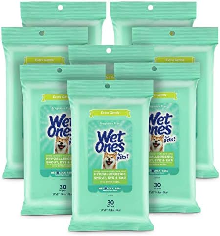 Wet Ones for Pets Extra Gentle Dog Wipes, Witch Hazel Scent, 30 Count, 8-Pk by WetOnes