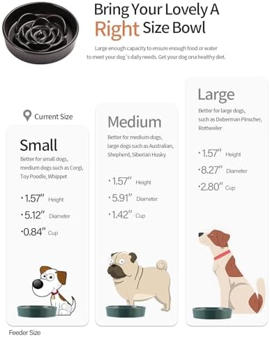 Black Ceramic Slow Feeder Dog Bowl for Small and Medium Breeds,6.1 in Slow Feeding Bowl,Puzzle Cat Dog Food Bowl for Fast Eater,Maze Dish Puzzle Bowl for Small Dogs and Cats - Image 3