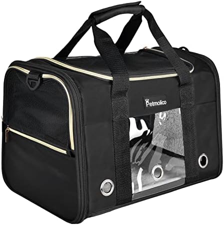 Petmolico Cat Carrier Soft-Sided Airline Approved, Medium,Black - Image 2