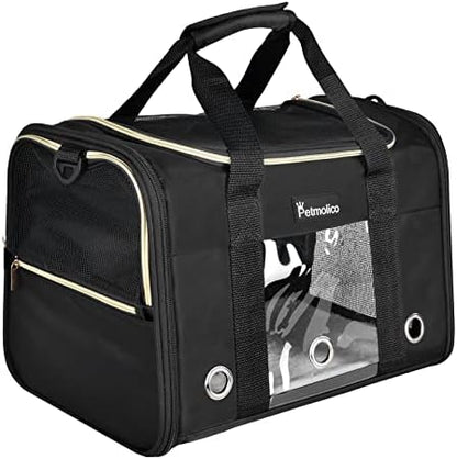 Petmolico Cat Carrier Soft-Sided Airline Approved, Medium,Black - Image 2