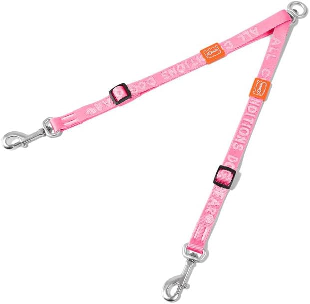 HOWGO Double Dog Leash,Tangle-Free 360 Swivel(Pink, Pro S-M Splitter) by HOWGO