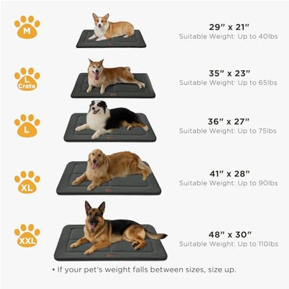 Joydeco Low Profile Dog Crate Mat Reversible Bed Pad, Washable Dog Pad Mat with Ultra Soft Fleece, Compact Design Kennel Beds Mats for Large Medium Small Pets, 36" x 27" Dark Gray - Image 7