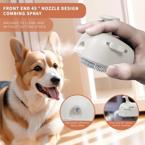 Cat Steam Brush for Shedding, 4 in 1 Rechargeable Steam Brush for Cats and Dogs, Anti-Static, Massage, Cleaning, Shedding & Combing All in One! - Image 2