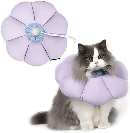 Cat Cone Collar,Cute Waterproof Cat Recovery Collar,Anti-Bite Lick Wound Healing Safety Elizabethan e Collar for Cats,Purple Flower All-Season Style… by HHIDREAM