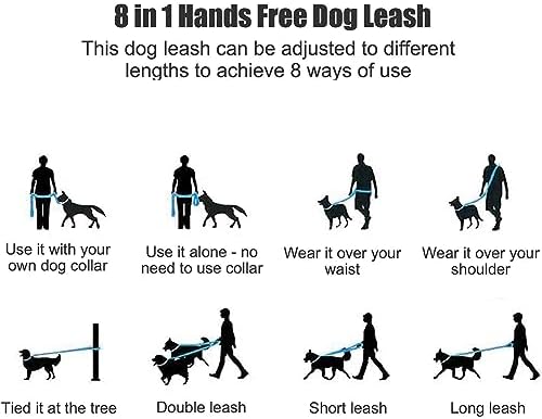 Mile High Life Hands Free Dog Leash, Crossbody Waist Leash with Genuine Leather Connection, Multifunctional Adjustable Slip Lead for Dog Walking Running (Black Khaki, 7FT) - Image 4