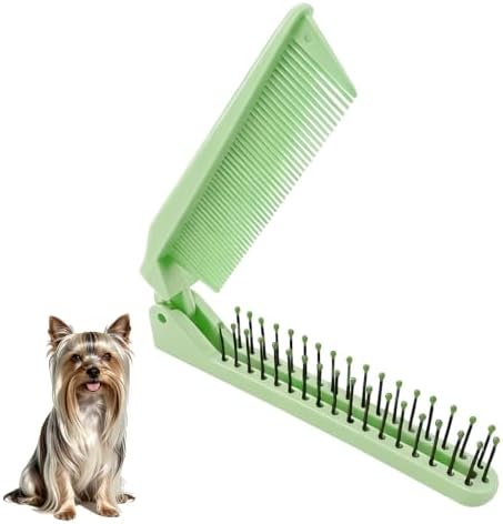 Folding Small Dog Grooming Brush (Green) by MAEELOU
