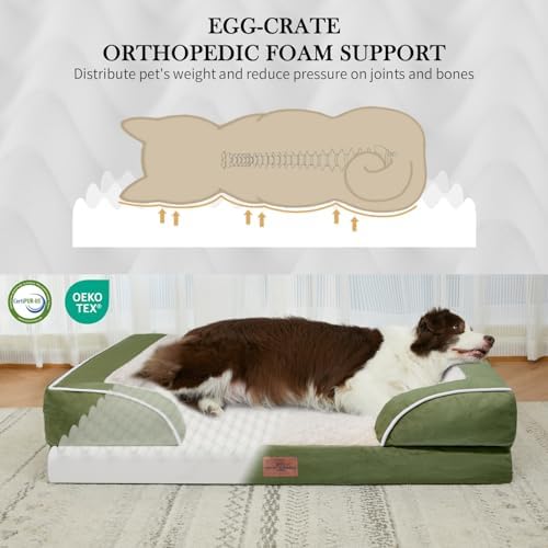 Comfort Expression Orthopedic Dog Bed for Medium Size Dog with Bolster - Image 2