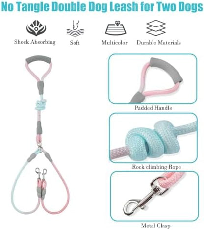 JiangYanus Double Dog Leash for Two Dogs Walking, No Tangle Dual Dog Leash - Image 2