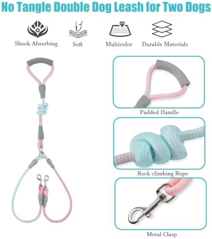 JiangYanus Double Dog Leash for Two Dogs Walking, No Tangle Dual Dog Leash - Image 2
