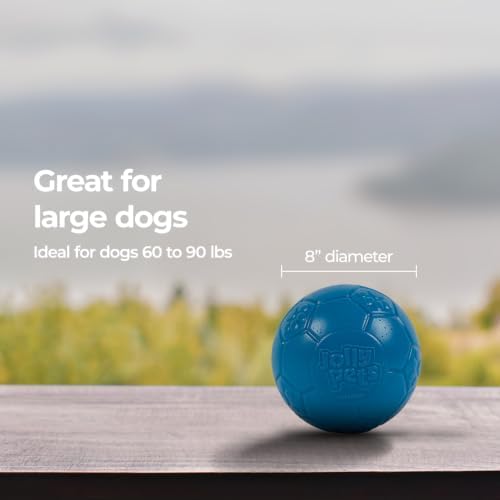 Jolly Pets Large Soccer Ball Floating-Bouncing Dog Toy, 8 inch Diameter, Ocean Blue - Image 6