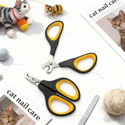 Professional Pet Nail Clippers(Yellow,2-Pack) for Cats & Small Pets, Upgraded Stainless Steel Claw Trimmers for Kittens, Puppies, Rabbits & Small Dogs - Image 7